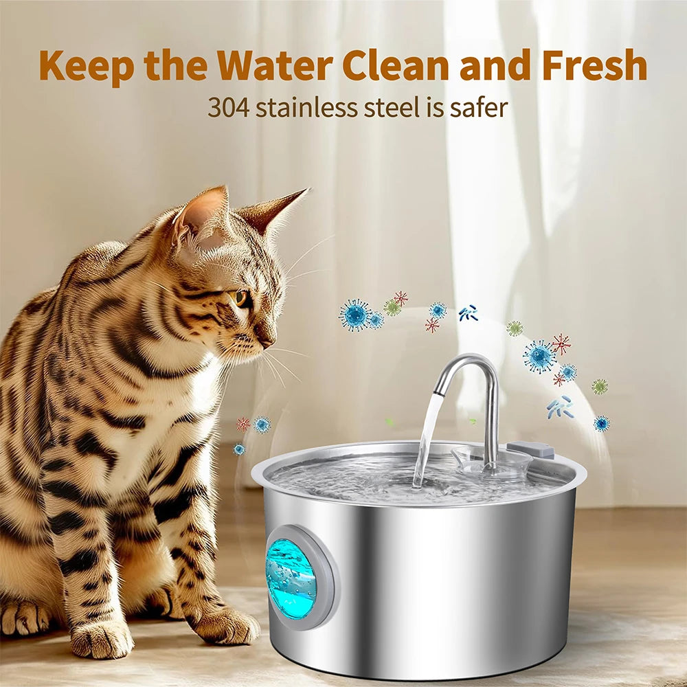 Premium Stainless Steel Cat Water Fountain