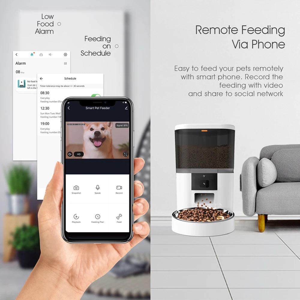 Smart Cat Food Dispenser With Camera