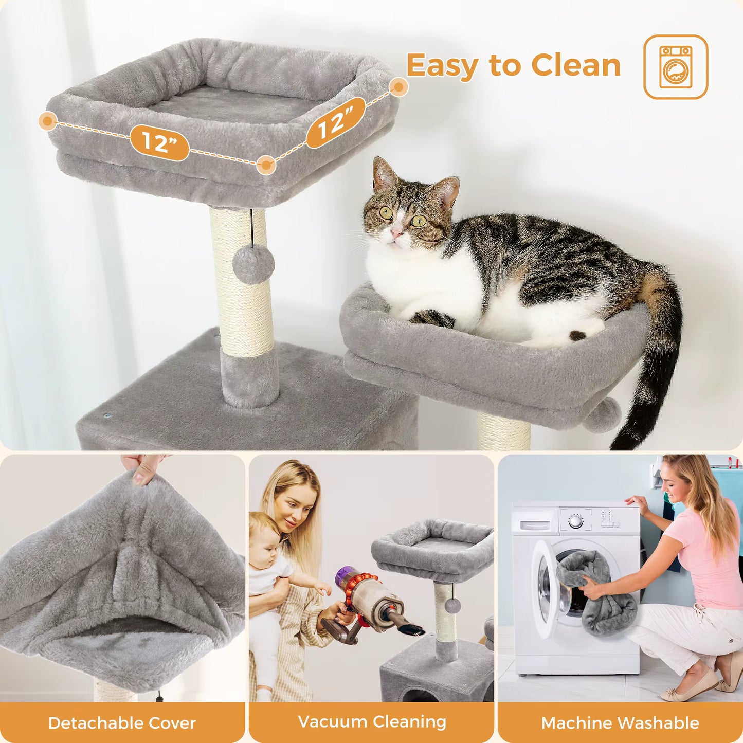 Spacious Asthetic Cat Tree - Bonus Haloween Edition