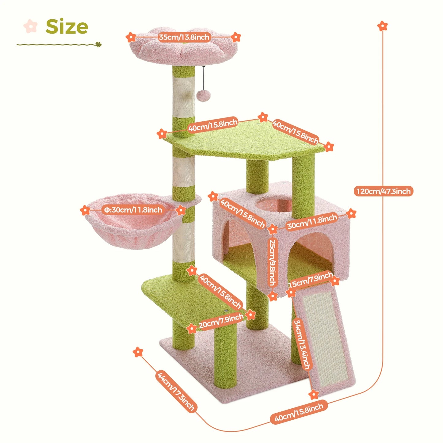 Pastel Flower Cat Tree