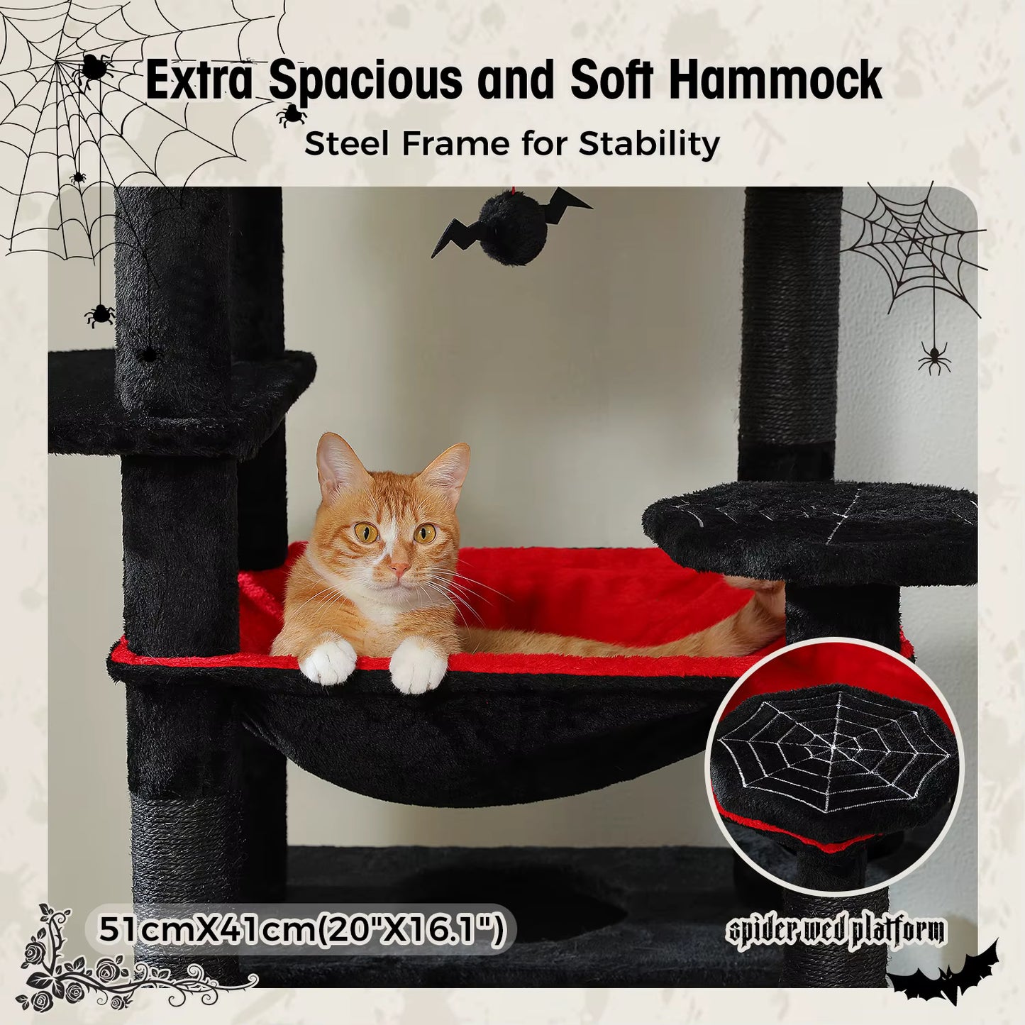 Spacious Asthetic Cat Tree - Bonus Haloween Edition