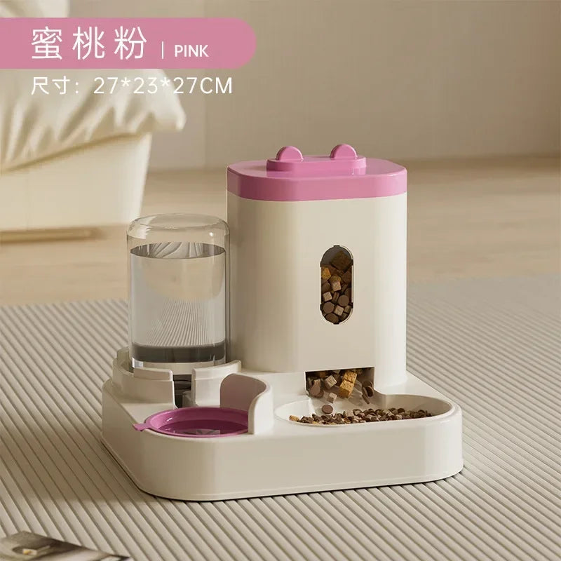 Cute Water And Food Cat Automatic Dispenser
