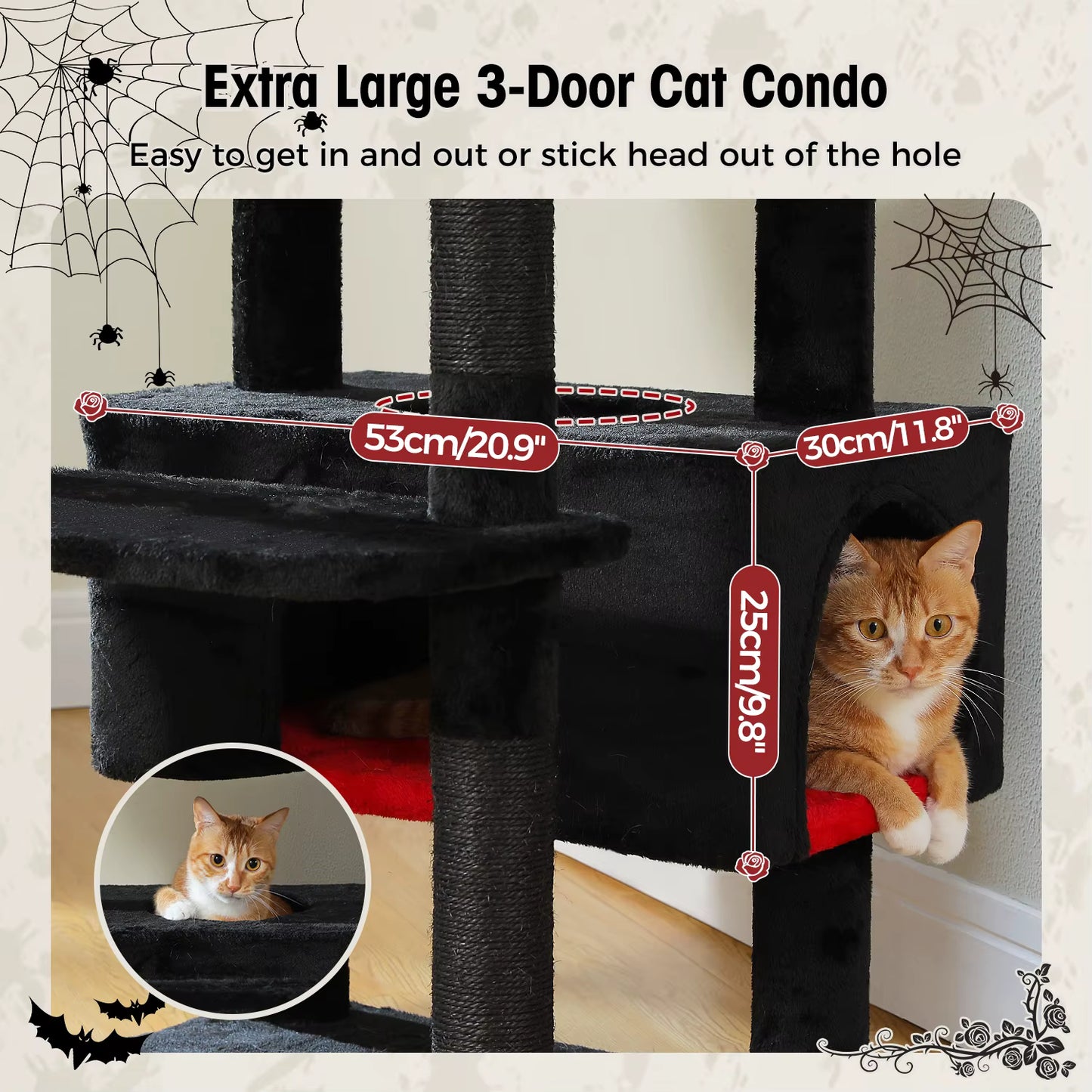 Spacious Asthetic Cat Tree - Bonus Haloween Edition