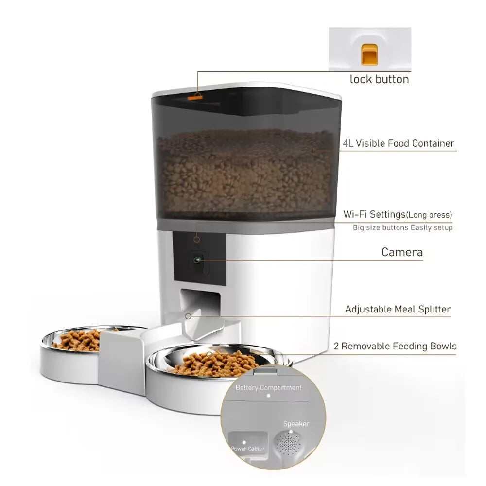 Smart Cat Food Dispenser With Camera