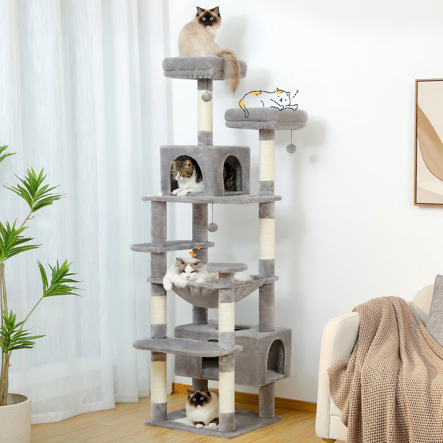Spacious Asthetic Cat Tree - Bonus Haloween Edition