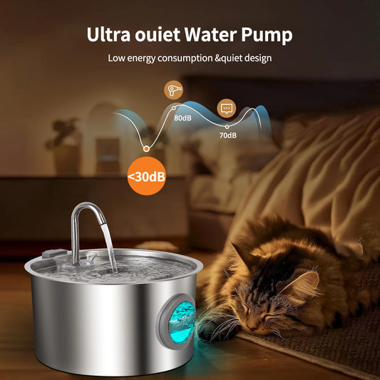 Premium Stainless Steel Cat Water Fountain