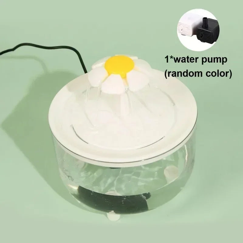 Cute Flower Cat Drinking Fountain