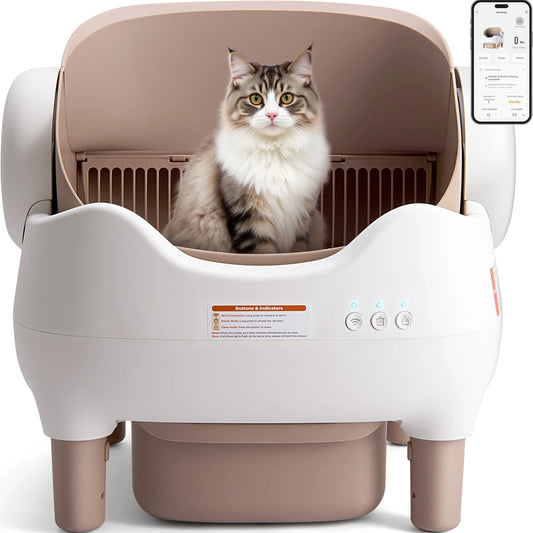 Premium Open Top App Controlled Self Cleaning Litter Box