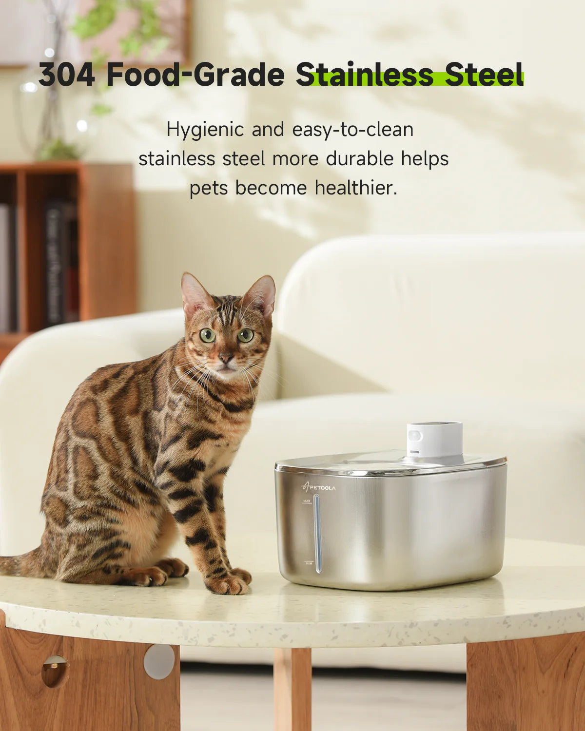 Premium Wireless Stainless Steel Cat Fountain
